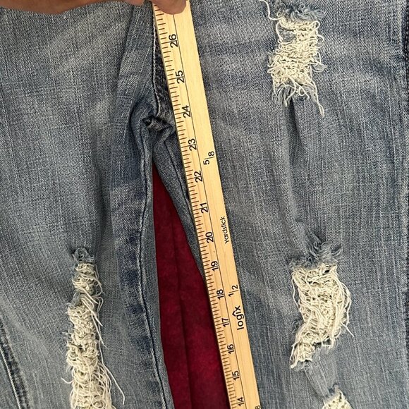 WOMENS LOVE CULTURE JEANS OVERALLS, LIGHT BLUE DENIM, DISTRESSED, MEDIUM SIZE - Picture 12 of 15